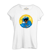 Kurabiye Canavarı Beyaz Kadın Tshirt