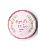 8'li Karton Tabak Yaldızlı Rose Bride To Be