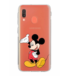Samsung Galaxy A20e  Kamera Korumalı  Kapak Mickey Mouse Tasarımlı  Şeffaf Kılıf