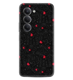 Xiaomi Redmi 15 Kılıf Boutique Baskılı Resimli Siyah Kalp ve Ok Pcode -064