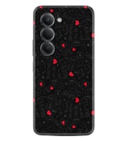 Xiaomi Redmi 15 Kılıf Boutique Baskılı Resimli Siyah Kalp ve Ok Pcode -064