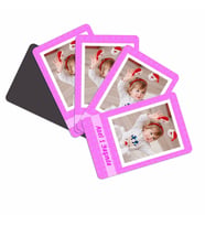 Fotoğraflı İsimli Bebek Doğum Günü Magneti (16'Lı Paket) 10X15 (Pembe)