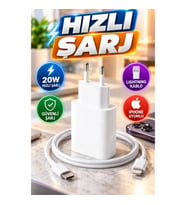 iPhone 11 12 13 14 XR XS Max Uyumlu 20W Lightning Hızlı Şarj Adaptörü ve Kablo Seti
