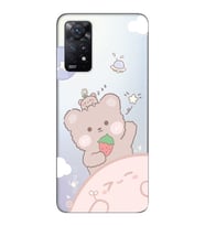 Redmi Note 12 Pro 4G Uyumlu Tatlı Ayıcık Desenli Şeffaf Telefon Kılıfı