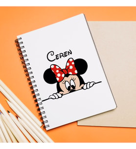 Minnie Mouse Sevgili Çift Tasarımlı Defter Kişiye Özel