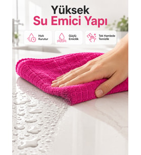 Mikrofiber Temizlik Bezi Cam, Ayna, Mobilya ve Tezgah İçin