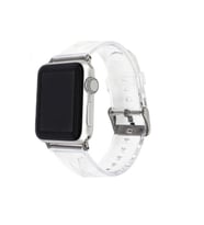 Apple Watch 44mm Uyumlu Kordon Silikon Şeffaf Transparan Esnek KRD-13 Kayış (Renksiz)