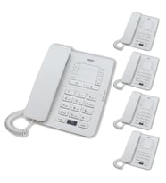 Karel TM142 Analog Masaüstü Kablolu Telefon 5'li Fırsat Paketi Beyaz