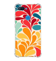 PrintiFy Xiaomi Mi 8 Lite Uyumlu Retro Color 5 Baskılı Şeffaf Köşe Korumalı Antişok Kılıf