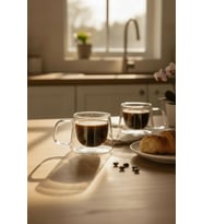 2 Adet 120 ML Çift Cidarlı Cam Kahve Espresso Bardağı MIT1283 (Şeffaf)