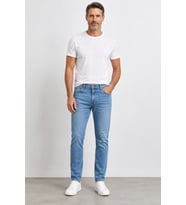 Erkek Slim Fit Esnek Denim Jean Pantolon Mc Clap 008-Buz Mavisi