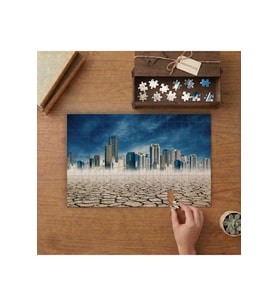 Kurak Metropol Tasarımı 240 parça Ahşap Puzzle Ahşap Kutuda MP07774