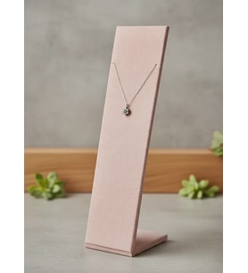 Moscow Model Süet Kumaş Pembe Renk 40/10 Cm Ayaklı Takı Sergileme Standı
