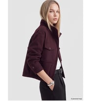 LCW Vision Bordo Dik Yaka Oversize Kadın Kaşe Ceket