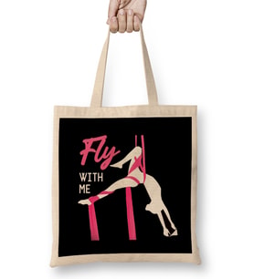 Fly With Me Aerial Silk Aerialist Circus Acrobat Acrobatics Bez Çanta Uzun Saplı
