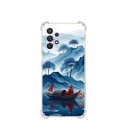 PrintiFy Samsung Galaxy A32 ile Uyumlu Simya Serisi Sonsuz Akış Tasarımlı Uv Baskılı Köşe Korumalı Antişok Kılıf