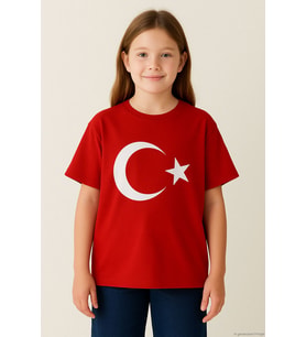 Breeze Erkek Çocuk Tişört Türk Bayraklı 4-14 Yaş, Kırmızı