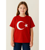 Breeze Erkek Çocuk Tişört Türk Bayraklı 4-14 Yaş, Kırmızı