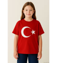 Breeze Erkek Çocuk Tişört Türk Bayraklı 4-14 Yaş, Kırmızı