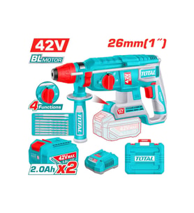 Total 42V Akülü Kırıcı Delici Kömürsüz Motor Li-ion Çift Akülü TRHLI422682E