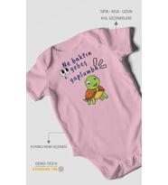 Ne Baktın Gebeş Gaplumba Baskılı Bebek Zıbını – Çıtçıtlı Body  %100 Pamuk Kısa Kol (Koyu Pembe)