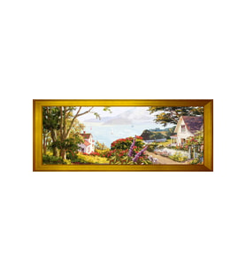 Manzara Temalı Kanvas Tablo 50 x 70 cm Gold Çerçeve