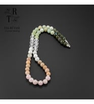 Pembe Kuvars, Aytaşı, Necef, Labradorit ve Amazonit Karma Doğal Taş Kolye (8 mm) (Çok Renkli)