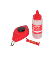 WORKPRO WP329019 Çizim İpi Seti 115gr Kırmızı Çizim İpi Boyası + Mini Su Terazisi + 30M Çizim İpi