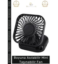 #Vantilatör Boyuna Asılabilir USB Şarjlı Sessiz Ergonomik Hands Free Hafif Modern Mini Taşınabilir E