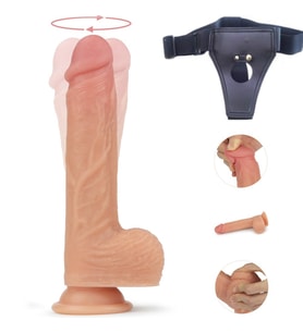 Lovetoy Nature Cock Serisi Ultra Yumuşak Dönebilen ve Isınabilen 21 Cm Titreşimli Kemerli Penis