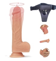 Lovetoy Nature Cock Serisi Ultra Yumuşak Dönebilen ve Isınabilen 21 Cm Titreşimli Kemerli Penis