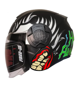 Motosiklet Yarım Kask Double Güneş Vizörlü Sertifikalı Abs Material X-Black