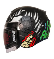 Motosiklet Yarım Kask Double Güneş Vizörlü Sertifikalı Abs Material X-Black