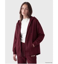 LCW Modest Mürdüm Soft Touch Kadın Fermuarlı Sweatshirt