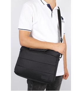 Bagacar Siyah Unisex 13 - 14 İnç Laptop ve Evrak Çantası  (Çok Renkli)