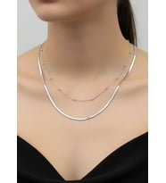 Çelik Silver 2'li Dorika Zincir İtalyan Kolye 2mm - 25-clkk269