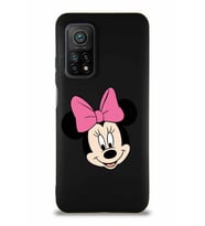 Xiaomi Mi 10T Soft Premier Kapak Minnie Mouse-C Tasarımlı Silikon Kılıf - Siyah (Şeffaf)