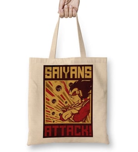 Poster Saiyans Bez Çanta Uzun Saplı