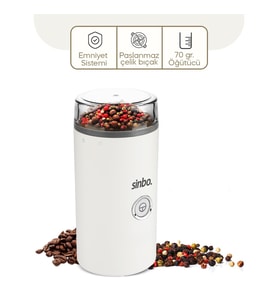 Sinbo Kahve Baharat Öğütücü - 70 gr Çelik Hazne - 2 Bıçaklı