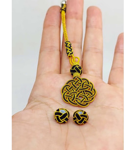 Bakır El İşi Kazaz Püskül & 2 Habbeli Takım (45530)
