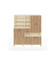 Kronos Dolap 17 Raflı 2 Çekmeceli 7 Kapaklı 220x59x243 Aytaşı-Çam/Çam
