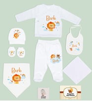 BK Kids Kişiye Özel 9 Parça Beyaz Hastane Çıkışı ve Battaniye Hediye Seti, Yeni Doğan Bebek Giyim Hediyesi-4