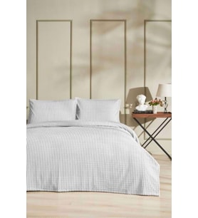 Özdilek Modern Line Çift Kişilik Battaniye Seti (220x240)-Piramit Gri