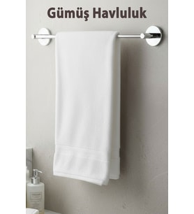 Krom 40 cm Parlak Gümüş Duvar Tipi Paslanmaz Çelik Banyo Havlu Askısı