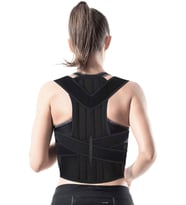 Dik Tutucu Kamburluk Önleyici Unisex Siyah Bel Ve Sırt Destekleyeci Ortopedik Korse