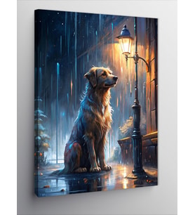 Kanvas Tablo Yağmur Ve Köpek