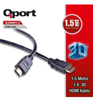 QPORT Q-HDMI1.5 1.5metre HDMI Görüntü Kablosu 3D Gold 1.4v