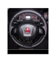DİKİŞLİ DİREKSİYON KILIFI SİYAH/NOKTALI DERİ GRİ DİKİŞLİ FIAT DOBLO İÇİN