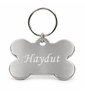 Kemik Şeklinde Pet Künye - Kedi veya Köpek İçin (Gümüş)