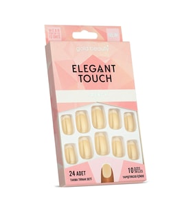 Gold Beauty Elegant Touch 24'lü Frenchli Takma Tırnak - Yapıştırıcı